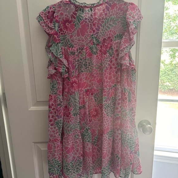 NWOT Blossoming Beauty Pink Multi Floral Print Dress size Large - Picture 4 of 5